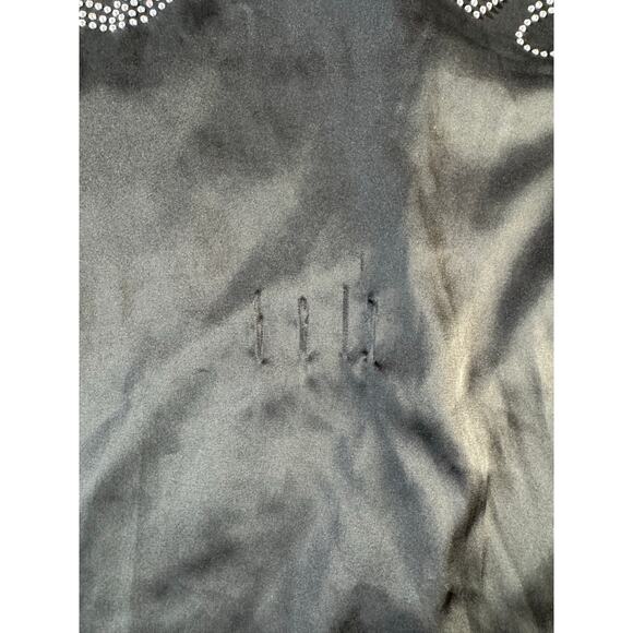 Juicy Couture Satin Pajama Set Y2K Black Silver Rhinestone PJ Size Large - Picture 6 of 15